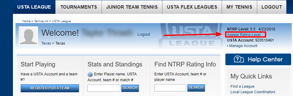 What's My Junior Tennis Rating, National Tennis Leagues