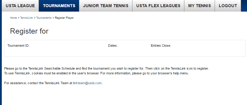 Tennislink tournaments on sale